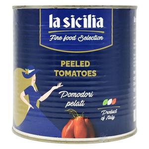 进口去皮番茄lasicilia意大利辣西西里去皮整番茄罐头2.55kg