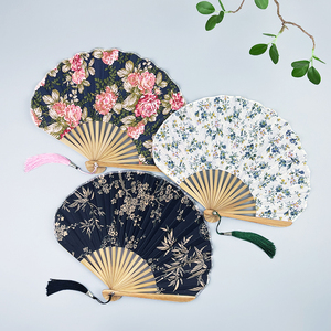 日本进口无印良品扇子折扇中国风棉布贝壳扇旗袍扇子女式古风创意