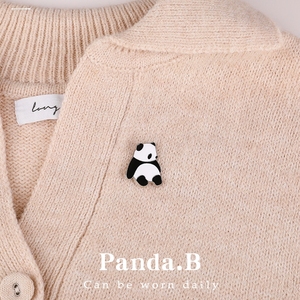 熊猫胸针法式可爱衣服小朋友徽章个性新款书包装饰创意精致别针