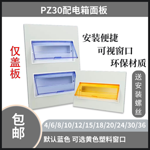 PZ30配电箱铁盖板面板家用电表箱空开照明盖板单双回路明暗盒盖子