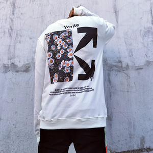 offvv潮潮white20ss秋冬小雏菊涂鸦ow箭头权志龙同款男女圆领卫衣