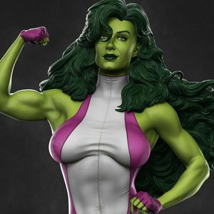 女汉克绿巨人3d打印模型stl数据文件白胚人物手办服务素材