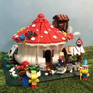 乐高moc蘑菇屋树屋全街景积木超级玛丽马里奥摆件拼装益智玩具