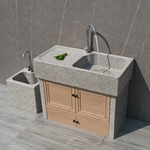 大理石天然整石头阳台洗衣池洗手盆洗菜盆户外庭院别墅石材定制盆