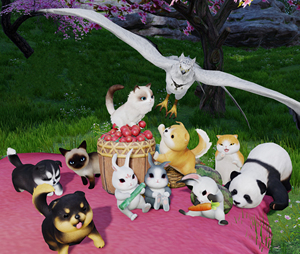 剑网三3剑三挂宠灰白胡萝卜兔子雪絮琉云弦月哈士奇团团肉肉闹闹