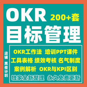 OKR工作法目标管理人事绩效考核模板案例工具表格培训方案PPT资料