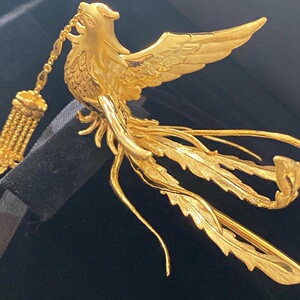 周大福婚嫁凤凰金钗金簪凤凰簪子黄金凤钗金步摇三金五金