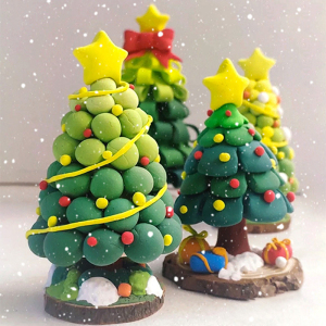 diy手工制作超轻粘土圣诞树材料包圣诞节儿童幼儿园礼物桌面摆件
