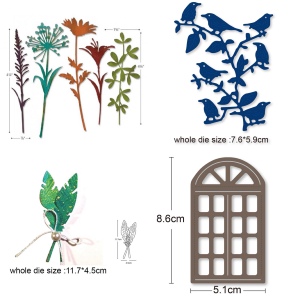 树叶鸟窗scrapbook切割碳钢刀模diy手账装饰纸艺机压花模具