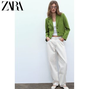 ZARA24春季新品 女装 多口袋布料西装外套 1255728 535