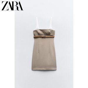 ZARA24春季新品 TRF 女装 配腰带拼接连衣裙 3152308 704