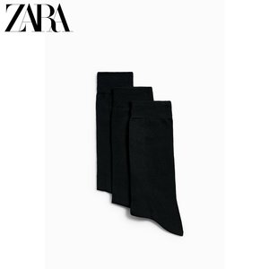 ZARA新款 男装 3 双装丝光处理袜子 1054310 800