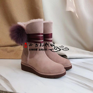 美国代购女雪地靴中筒坡跟Angelababy明星同款FANCHEΝUGG1018518