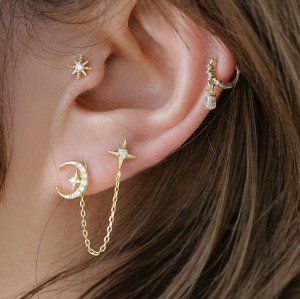 一款两戴耳环双耳洞