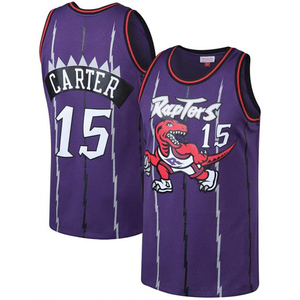 nba球衣多伦多猛龙队15号卡特 复古大龙刺绣篮球服定制