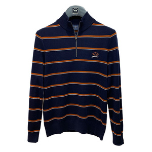 德国鲨鱼男装专柜正品2019新款立领条纹100%纯羊毛羊毛衫l293710