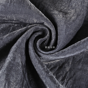 琉璃光耀 高级灰低调奢华微褶丝麻缎亚麻时装面料棉麻服装布料