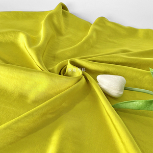 仿醋酸缎●高级荧光黄重磅垂坠丝滑抗皱光泽面料西装礼服汉服布料