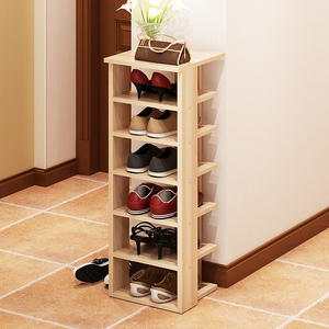 家用迷你30cm长多层三角墙角转角鞋架子门口简易实木组装鞋柜yjd1