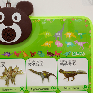 认识大恐龙世界儿童动物s益智玩具发声音男孩宝宝早教有声挂图立