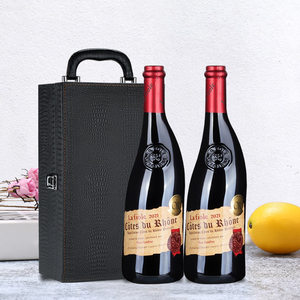 芙华歪脖子红酒官方正品法国原瓶进口安赛伦干红葡萄酒2瓶礼盒装