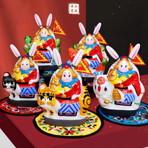 北京兔爷摆件创意礼物传统民间民俗特色手工艺品兔儿爷礼品纪念品