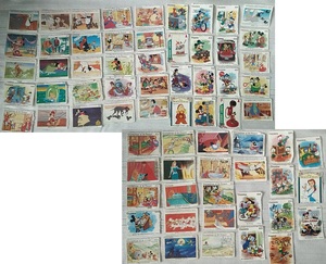 disney 迪士尼周边 90's 动画片 邮票式画片 动漫卡通素材 60多张