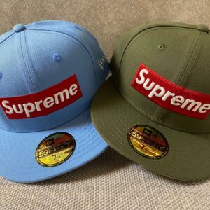 supreme newera 纽亦华59fifty蓝色绿色地图潮流街头平檐棒球帽子