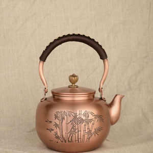 老式家用紫铜纯手工1.2升百福茶壶加厚养生复古煮茶铜壶烧水壶