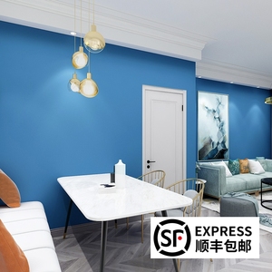 灰蓝色墙布现代简约轻奢纯色卧室客厅电视背景墙高档无缝全屋壁布