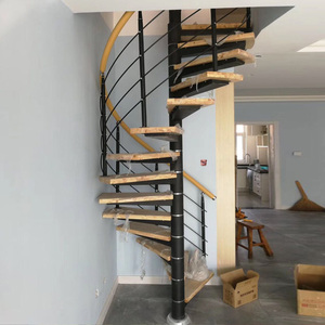 旋转楼梯 室内家用 实木钢木旋转复式跃层阁楼