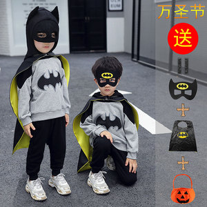 万圣节儿童服装男童蜘蛛侠套装cosplay蝙蝠侠小孩幼儿园演出衣服