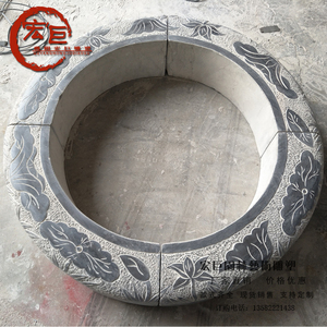 厂家直销大理石青石圆形树坑围栏花岗岩广场庭院花池花盆装饰摆件