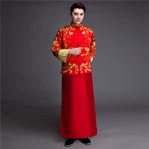 古代秀禾男结婚衣服中国风喜服汉服婚服中式复古服装新郎红色礼服