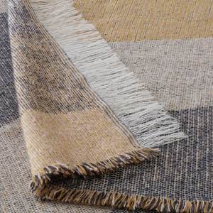 IKEA宜家 维普莱德 休闲毯毯子沙发毯子褐色聚酯纤维材质带流苏