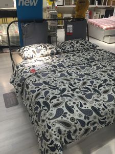 IKEA宜家国内代购科帕达床架铁艺床单人床双人床经济型灰色简约