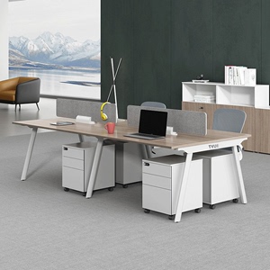 品质卡座办公桌简约现代桌椅组合46人工位办公室职员桌子上海家具