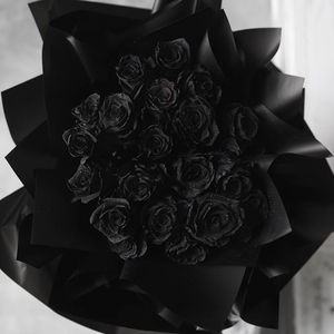 厄瓜多尔尔黑色玫瑰花永生花真花干花束哥特风三八节生日鲜花直达