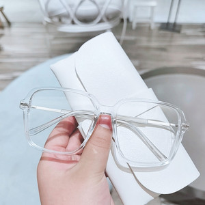 近视眼镜框女素颜网红款透明白色ins风大框架可配镜片时尚个性男