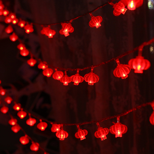 家用过年新年装饰彩灯闪灯串灯满天星星小红灯笼挂件春节布置灯饰