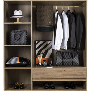 0013人付款淘宝男士衣帽间饰品摆件蓝色系样板房衣服西装鞋收纳箱梳妆