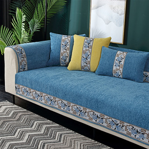 雪尼尔沙发垫子四季通用防滑简约现代轻奢沙发套罩全盖布客厅定做