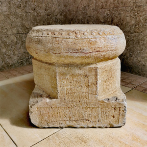 清代青石柱敦古董石刻底座雕刻老石鼓庭院摆件旧石雕古玩石墩柱础