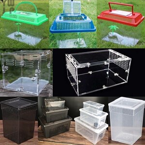 蜗牛盒子宠窝宠物爬行透明小饲养箱蚯蚓养殖家用带盖防逃孵化窝