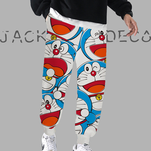 机器猫运动休闲裤哆啦梦套装定制班服加厚小叮当小脚裤青年收脚裤