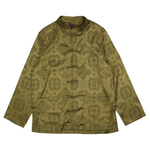 clot 陈冠希同款黑丝绸 男中国风长袖t恤 宽松情侣款 唐装女衬衫