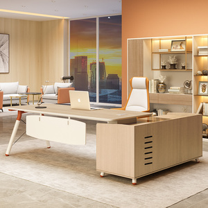 0069人付款淘宝白色烤漆老板桌办公桌简约现代创意女总裁桌时尚主管大