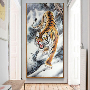 下山虎十字绣竖版