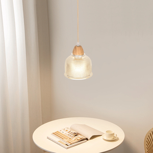 侘寂日式小吊灯原木北欧卧室床头吊灯餐厅灯过道复古简单头吧台灯
