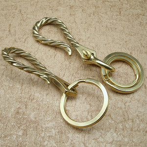 黄铜腰挂钥匙扣男女汽车钥匙扣 铜快挂复古马蹄扣挂件小礼品